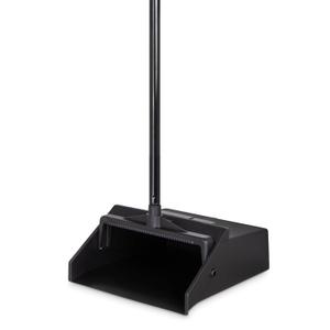 Carlisle FoodService Products Duo-Pan Upright Dust Pan with Serrated Yoke for Home, Restaurants, Kitchen, Lobby, And Office, Plastic, 30 Inches, Black