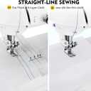 Magicfly Mini Sewing Machine with Extension Table, Dual Speed Portable Sewing Machine for Beginners with Light, Sewing Kit for Household Use, White