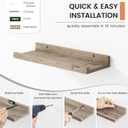 Picture Ledge Shelf, Small Floating Shelves Set of 8, 16 Inches Nursery Book Shelves for Toys Storage, Kids Bookshelf Wall Mounted for Living Room Bedroom Decor Books Photo Frames, Distressed Grey