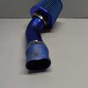 3" Universal Cold Air Intake Kit, Aluminum Car Air Intake Pipe Kit (Blue)