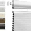 No Drill No Tools Top Down Bottom Up Blackout Cellular Shades White 29.4x64, 29.5"W x 64"H