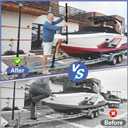 Universal Fit Boat Trailer Steps, Trailer Step Universal Fit for Boat Trailer Black Steel (2 Steps)