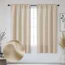 OWENIE Bob Linen Curtains 63 Inch Length 2 Panels Set for Living Room Bedroom, Light Filtering Faux Linen Textured Soft Window Curtain, Airy Soft Rod Pocket cortinas para cuarto, 40Wx63L Inches, 2 Pcs