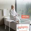 VEVOR Tub Transfer Bench for Bathtub, 400 lbs Weight Capacity Heavy Duty Shower Chair with Arm and Backrest, Height Adjustable Bathroom Shower Bench Bath Seat for Adults, Seniors, Elderly and Disabled