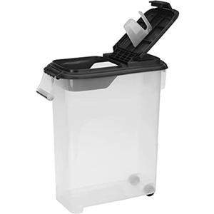 Buddeez Airtight Rolling Pet Food Storage Container, 50 Quart, with Scoop, 1 Pack