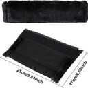 MOONET 2 Packs Car Seatbelt Covers Shoulder Pad for More Comfortable Driving, Universal Seat Belt Cover for Handbag Camera Backpack Straps, Soft Faux Sheepskin Wool Seat Belt Cushion (Black)