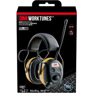 3M WorkTunes AM/FM Hearing Protector, Noise Reduction Rating (NRR) 24 dB, Radio Ear Muffs With Integrated Microphone & High Fidelity Speakers (90541H1-DC-PS)