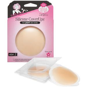 Hollywood Fashion Secrets Silicone Nipple Covers Reusable  Adhesive Nipple Pasties for Women, Invisible Breast Covers, Light Shade, Size 2, Up to 25 Uses, 1 Pack (Beige)