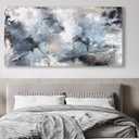 Shoci Large Abstract Wall Art - Black White Gray Fluid Lines Canvas Picture for Living Room Aesthetic Brown Painting Prints Decor Modern Abstract Artwork Wall Art for Bedroom Decoration 20" X 40"