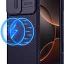 Nillkin Magnetic for iPhone 16 Pro Max Case, Upgraded Slide Camera Protection, Compatible with Magsafe, Slim Shockproof Protective Phone Case for 16 Pro Max 6.9 inch, Dark Pueple