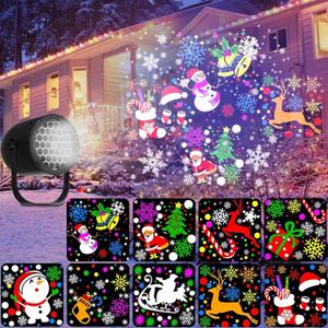 Christmas LED Projector Lights, Landscape Rotating Projector Lamp for Indoor Holiday Christmas Night Disco Party