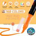 168 Colors Acrylic Paint Markers, Direct-Liquid Ink Control System, Premium Brush Tip Acrylic Paint Pens for School Art, Rock, Egg, Fabric, Wood, DIY Crafts (Includes Replacement Nibs)