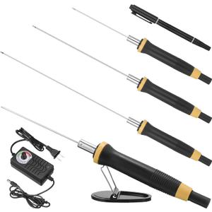 Threlaco 6 Pcs Foam Cutter Electric Hot Wire Cutter Pen Tools Kit, 4'', 6'', 8'' Foam Board Cutter with Stand, 110-220V/ 36W Digital Voltage Apaptor, Cutting Pen for Foam Cutting, Arts, Crafting