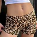 Womens Fold Over Shorts Elastic Waist Y2k Striped Shorts Skinny Pajamas Mini Sleepwear Stretchy Yoga Shorts (Black, S)