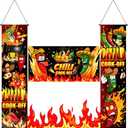 Moukeren 3 Pcs Chili Cook off Decorations 47.24 x 11.81 Inch Chili Cook off Hanging Porch Sign Hot Pepper Contest Banner 39.37x19.69 Inch Mexican Fiesta Cooking Party Supplies