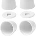4Packs Universal Toilet Bolt Caps, Round Plastic Push-On Toilet Bowl Bolt Caps Covers, with Extra Washers for Easy installation, 1.44 Inch Height, White Color