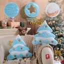 Lanpn Christmas Tree Pillows Set of 2, Christmas Decoration Star Clouds Winter Soft Cute 3D Shaped Xmas Tree Throw Cushion for Sofa Bedroom Xmas Decor (18x16 inch, Blue)