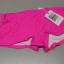 Annbon Ruched Scrunch Butt Bikini Bottoms Mid Rise boy Short Swim Bottoms Bathing Suit Bottoms for Women Full Coverage (Large, Hot Pink)