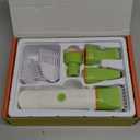 Dog Grooming Kit with Paw Trimmer, All-in-One Low Noise Electric Rechargeable Small Quiet Pet Clippers Foot Dog Hair Shaver with Stainless Steel Scissors and Comb for Dogs at Home (Green)