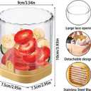 NOVANO Strawberry Slicer with Stainless Blades | Egg & Fruit Slicer Cup for Banana, Cucumber, Mushroom | ABS Detachable Kitchen Gadget - Precision Berry Cutter Tool (Yellow, 1-Pack)