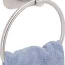 Livabber Towel Ring for Bathroom, 304 Stainless Steel Hand Towel Holder, Heavy Duty Towel Hanger for Bath, Kitchen, Hotel (4 Self-Adhesive Base, Brushed Nickel)