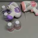 JOYIN 2 Kids Bubble Guns with 4 Bottles Solution, Automatic Bubble Machine Gun with 8 Holes for Kids, Adults, Summer Toys, Easter Basket Stuffers, Birthday Gift, Party Favors-Purple Pink