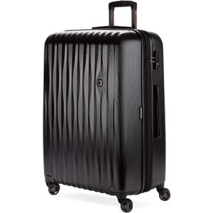 SwissGear 7272 Energie Expandable Hardside Luggage with Spinner Wheels and TSA Lock, Black, Checked-Large 27-Inch