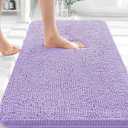 OLANLY Bathroom Rugs 36x24, Extra Soft Absorbent Chenille Bath Rugs, Rubber Backing Quick Dry, Machine Washable Bath Mats for Bathroom Floor, Tub and Shower, Home Decor Accessories, Lavender