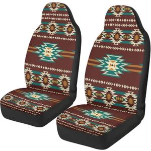 Tribal Aztec Car Seat Cover 2 Pack Breathable Elastic Polyester Car Seat Covers for Front Seats Soft Easy to Installation Universal Size Fit for Most Cars SUV