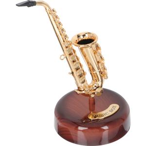 Saxophone Music Box, Alto Sax Model Musical Instrument with Rotating Base, Classical Music Box Home Decoration for Boys Girls Musician