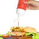 CHILDHOOD 12 oz Squeeze Bottle, Plastic Seasoning Bottle With Cap, For Vinegar Olive Oil Soy Sauce Set Of 2 Pcs - White