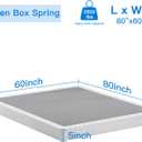 UOMEUR Box Spring for Queen Bed,5 Inch Low Profile Box Spring Queen for Queen Mattress, 3500lbs Heavy Duty Metal Mattress Foundation Support,Noise-Free, Non-Slip, Easy Assembly, Cleanable Fabric Cover
