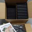 30 Pcs Deck Railing Bracket Connectors for 2"4 (Actually 1.5x3.5) Wood Post to Handrail Connection, Railing Connectors with 210 Pcs Galvanized Black Screws for Wooden Stair Fence Railings