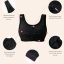 BRABIC Zip Front Closure Everyday Bra for Women Post Surgery Compression Support with Adjustable Straps Wirefree (L)