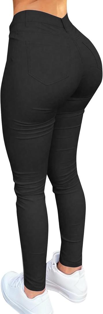 Avanova Butt Booty Lifting Leggings for Women High Waist Sexy Workout Athletic Gym Legging Pants Black Small