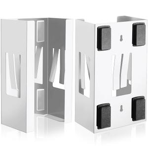 Lounsweer 2 Pcs Magnetic Glove Dispenser Holders Wall Mount Boxes of Gloves Commercial Quality Towels Wipes Paper Tissue Box Holder Kitchen Fridge Office Workshops Garage Tool Hospital(White)