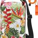 HEETA Waterproof Dry Bag for Women Men(Upgraded Version) 5L/10L/20L/30L/40L Roll Top Lightweight Dry Storage Bag Backpack with Emergency Whistle for Travel, Swimming, Boating, Kayaking, Camping, Beach (Flower)