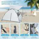 Elegear CumbreX Beach Tent Sun Shelter with Canopy, 4-5 Person Pop Up Beach Tent, Easy Setup UPF 50+ UV Protection Portable Lightweight Double Silver Coating Cabana Sun Shade Shelter - Silver