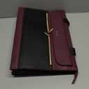 LOVEVOOK Laptop Bag for Women 15.6 Inch Tote Work Professional Leather Computer Briefcase Waterproof Handbag Shoulder Large Capacity Business Teacher Office Crossbody Purse (Black/Purple-1)