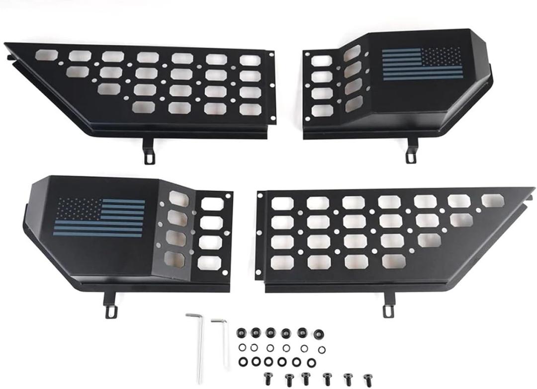 Automotive Metal Front Door Storage Organizer Pockets,Compatible For Wrangler JL JLU 4XE 2018-2024 (Black)