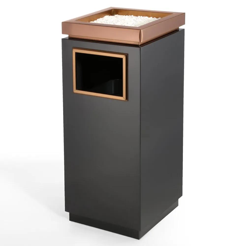 WICHEMI Commercial Outdoor Trash Can, 7 Gallon Stainless Steel Trash Bin with Lid and Removable Inner Bucket for Office Hotel Lobby Patio