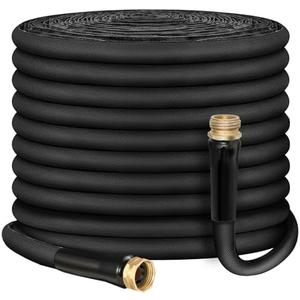 Non-Expandable Garden Hose 15feet, Water hose, Tough and Flexible, Lightweight, Crush Resistant Fittings, Kink and Tangle Free, Rust Proof