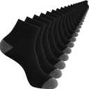 LITERRA 20 Pack Men & Women Ankle Socks - Bulk Athletic Unisex Quarter Sock, Breathable Thin Casual Basic Socks in Black, Shoe Size 8-12
