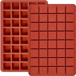 2 Pack Square Silicone Chocolate Molds, 40-Cavity Candy Molds, Mini Ice Cube Moulds for Caramel, Truffles, Hard Candy, Praline, Gummy, Brownie, Jello