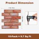 Faux Brick Wall Panels  Bold Red 3D Brick Wall Panels Foam Tiles Peel and Stick (10 Pack)  Peel and Stick Wall Panels for Apartment, RV, Bedroom Decor