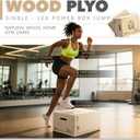 Plyo Box - 3-in-1 Wood Plyometric Jump Platform (16"x12"x8") for Home Gym Training - Ideal for Jumps, Squats & Conditioning-1 Piece