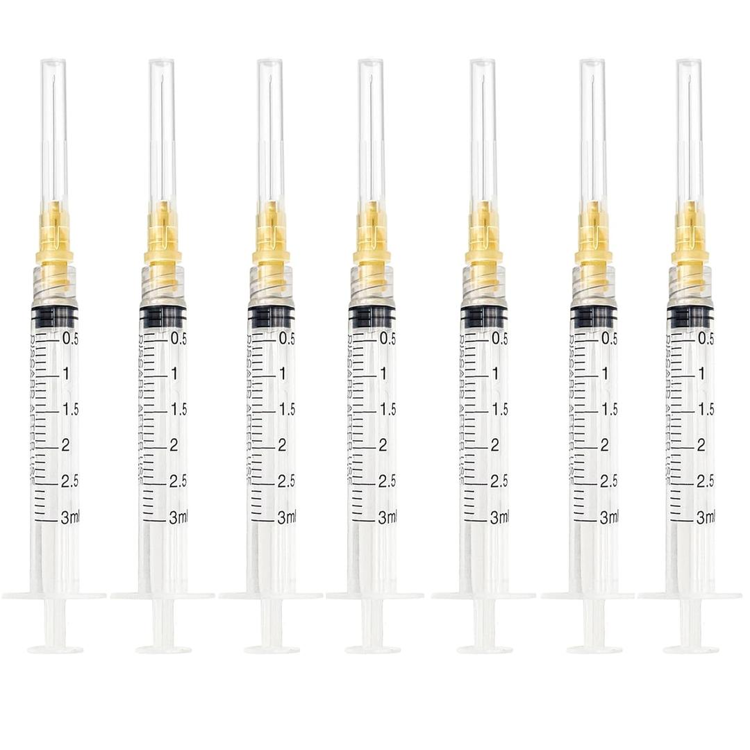 100pcs 3ml/cc 25G 1.5 inch (38mm) Industrial Scientific Accessories, Refilling Liquid, Individually Wrapped