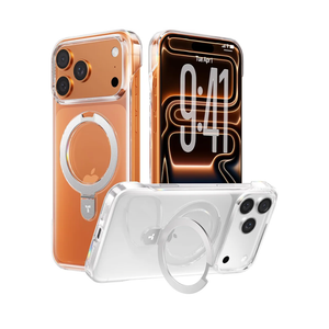 TORRAS Ostand Slim for iPhone 17 Pro Max Case Clear, Upgraded Magnetic Stand, Fit for MagSafe, Frameless with Thin Open-Edge Fit, Minimalist Phone Case for iPhone 17 Pro Max, 6.9'', Drop Protection