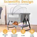 Bedside Crib, Quick Fold, Travel-Friendly, Breathable Mesh, Adjustable AngleGrey
