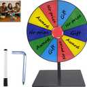 Spinning Prize Wheel - 8'' Color Prize Wheel with Stand, 10 Slots Table Spinner for Carnivals and Home Gamess,Trade Shows